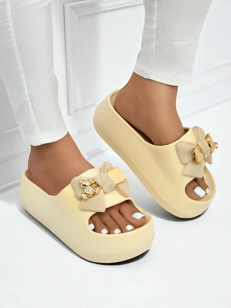 Royalfashion Damen-Gummizehentrenner mit dekorativer Schleife Alday