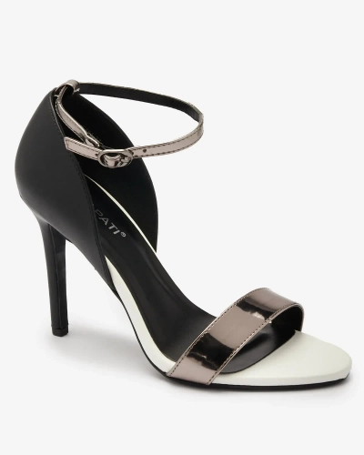 Stiletto-Sandalen für Damen in Schwarz und Weiß Siefla- Footwear