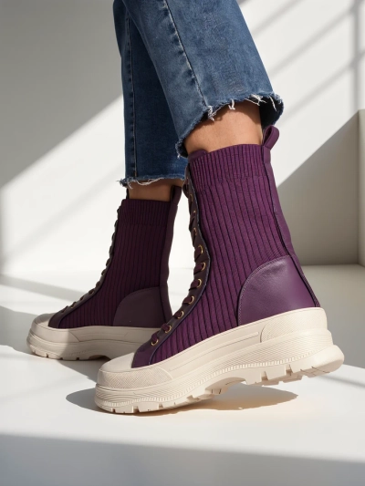 Royalfashion Damen High Worker Boots Fosilla