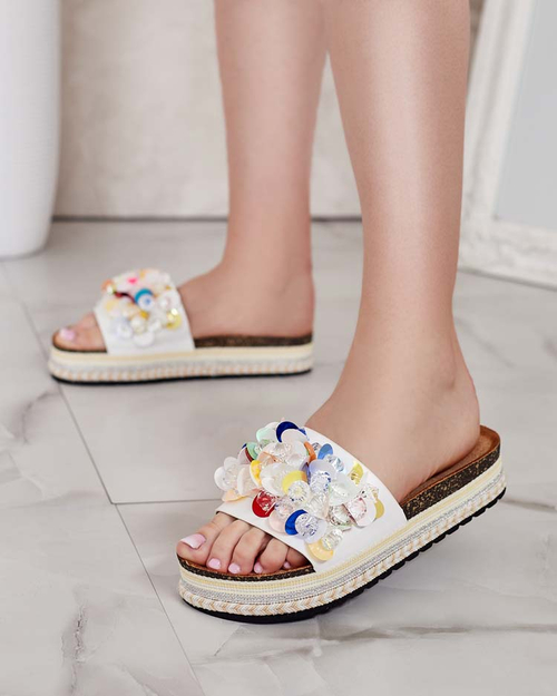 Жіночі шльопанці Royalfashion Loassa зі стразами