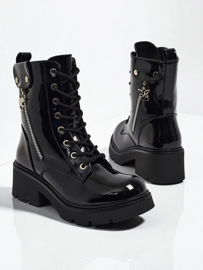 Damen Lack Worker Boots Seray