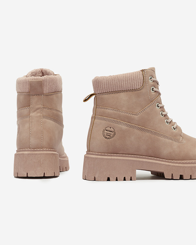 Dunkelrosa isolierte Damen-Trapper-Stiefel Teruna - Footwear