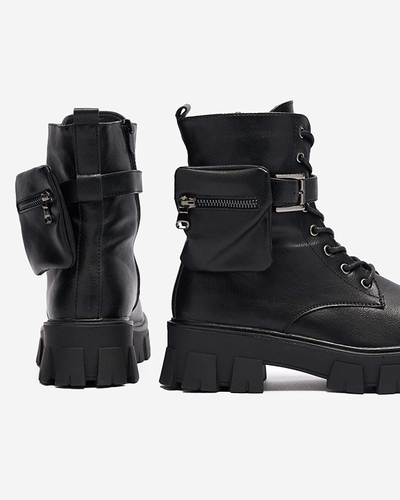 OUTLET Schwarzer Damenstiefel mit Tasche Feffle- Footwear