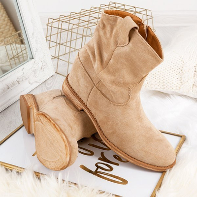 Cowboystiefel auf Absätzen in Beige Brunoki - Footwear