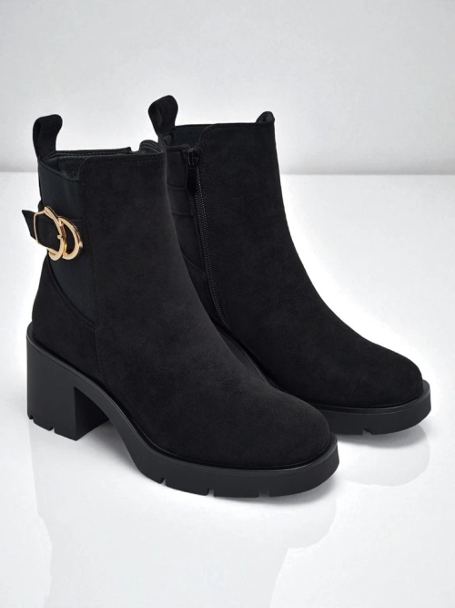 Ботильйони жіночі еко замшеві на підборах-стовпчику Solenya