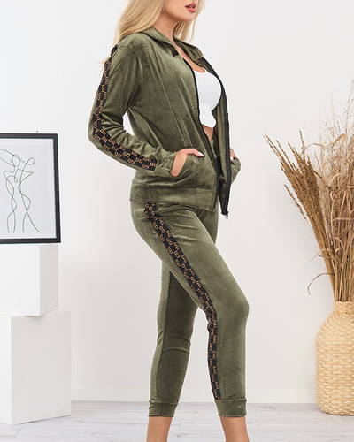 Damen-Trainingsanzug mit grünen Streifen - Kleidung