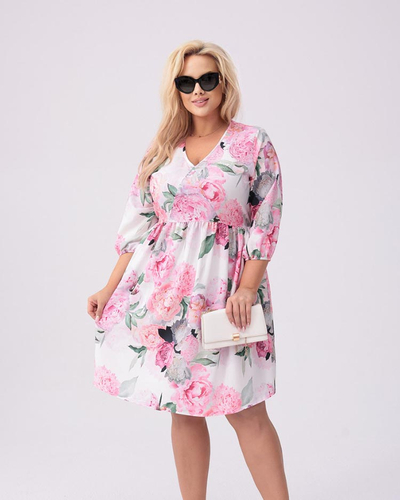 Royalfashion Knielanges Damenkleid mit Print PLUS SIZE