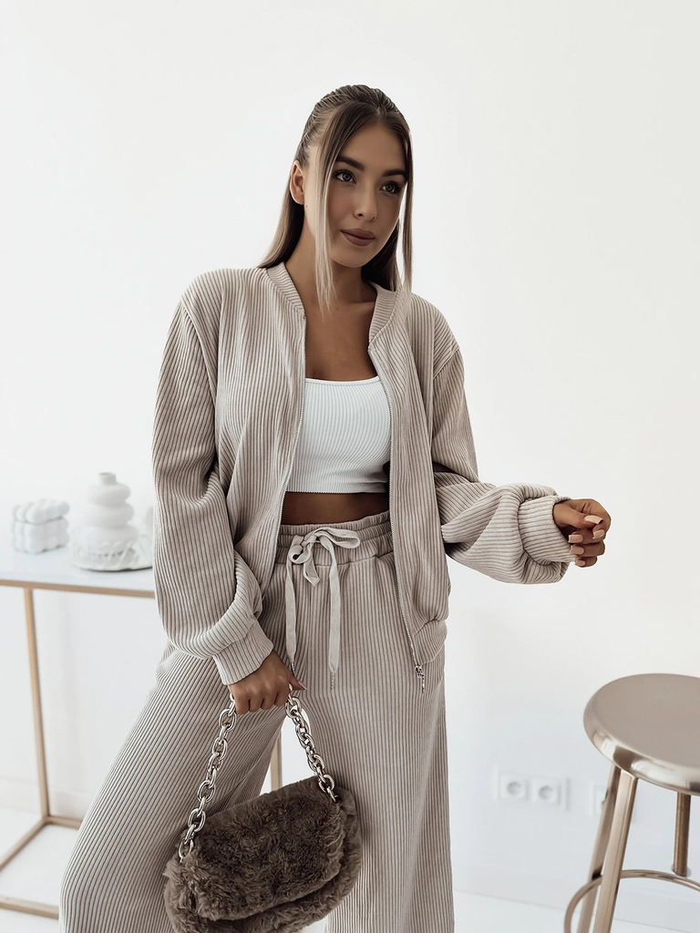 Royalfashion Beige Damen Freizeit-Set