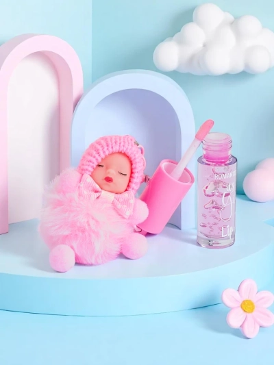 Lipgloss für Kinder mit einer Puppe Hellrosa