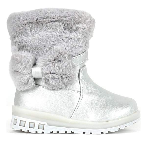Graue Hochglanz-Schneeschuhe für Mädchen von Funni - Footwear