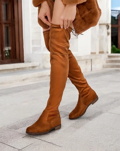 Royalfashion Damen Overknee-Slip-On-Stiefel Lianas