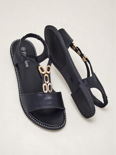 Royalfashion Damen Sandalen mit dekorativen Riemchen Siena Glow