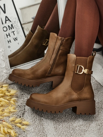 Höhere Damenstiefeletten aus Öko-Leder Ovella