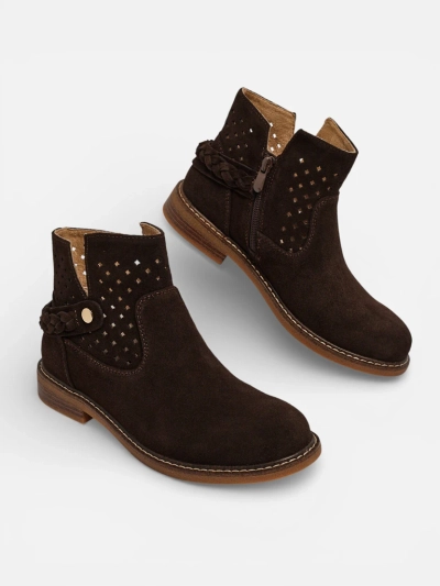 Ażurowe Damen-Stiefeletten aus Naturleder Unimi