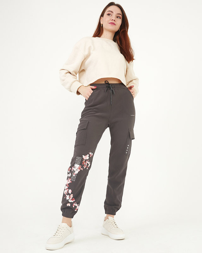 Сірі жіночі штани карго