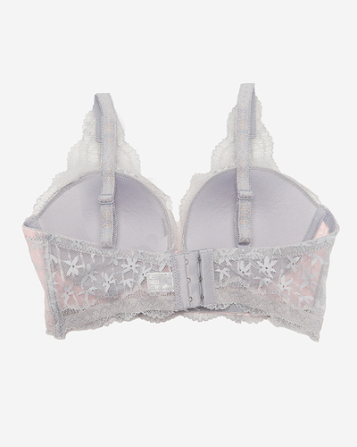 Pinker Damen-BH mit grauer Spitze - Underwear