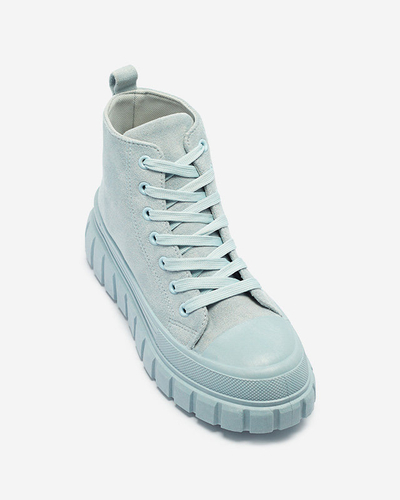 Hellblaue Damen-Schnürstiefel a'la sneakers Netara - Footwear