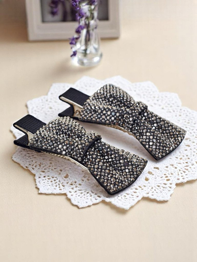Royalfashion Set aus 2 Haarklammern mit Schleifen und Strasssteinen Isadora