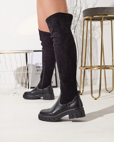 OUTLET Schwarzer Overknee-Stiefel für Damen Liki - Footwear