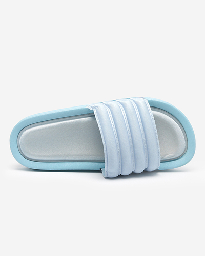 Gestreifte Damenhausschuhe in blauer Lenira-Farbe - Schuhe