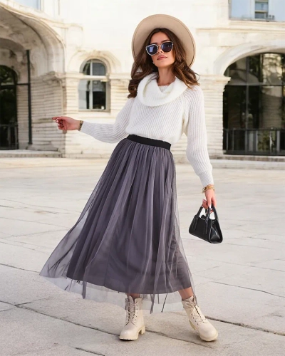 Royalfashion Damen Midi-Rock mit Tüll