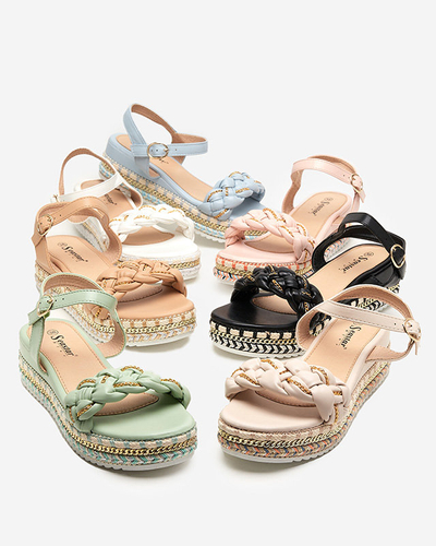 OUTLET Schwarze flache Damensandalen Rella - Schuhe