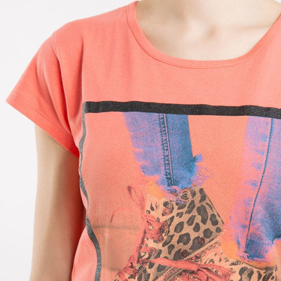 Coral T-Shirt mit kurzen Ärmeln - Blusen 1