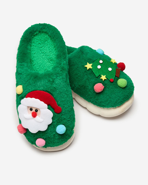 Різдвяні жіночі капці Royalfashion зеленого кольору Fertemse