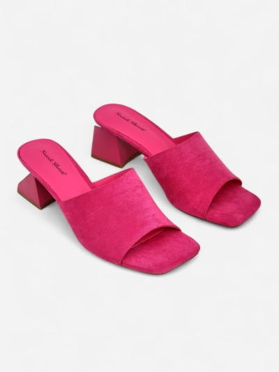 Royalfashion Damen-Slides mit dekorativen Absätzen Vollatie