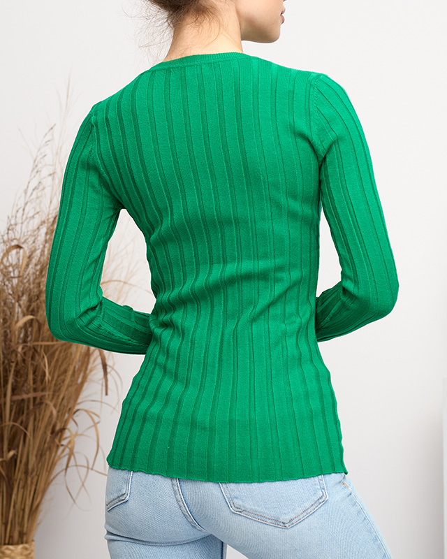 Grün gestreifter Damenpullover - Bekleidung