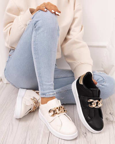 Cremefarbene Sportschuhe zum Hineinschlüpfen für Damen Derera - Schuhe