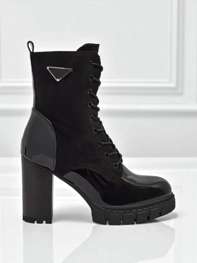 Damen Stiefeletten Öko-Wildleder mit Blockabsatz Event Bramble