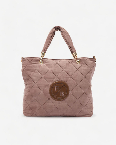 Жіноча сумка з екозамші Royalfashion Brown з нашивкою