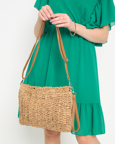 Braune Damenstrohtasche - Accessoires