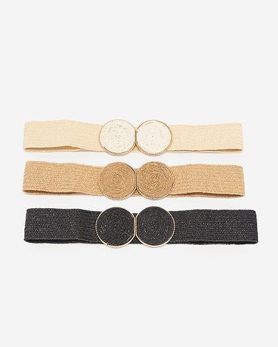 Schwarzer geflochtener elastischer Damengürtel - Accessoires