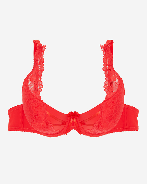Червоний жіночий бюстгальтер з мереживом - Нижня білизна