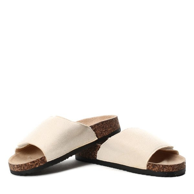 Beigefarbene Klett-Flip-Flops aus Lindsey-Öko-Wildleder - Footwear 1
