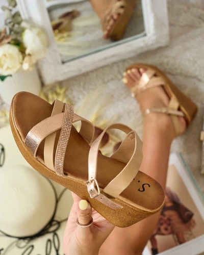 Royalfashion Damen Sandalen mit Zirkonen Bozi