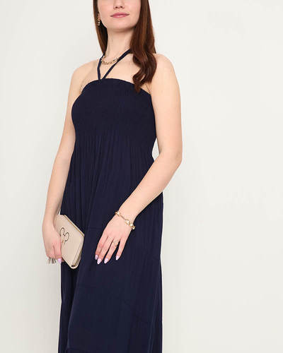 Marineblaues Midikleid PLUS SIZE - Bekleidung