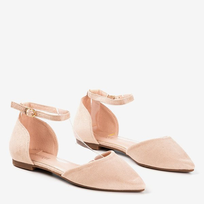 Beige Ballerina-Schuhe mit Mosla-Spitzspitze - Schuhe 1