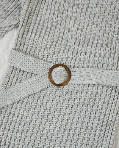 Royalfashion Graues Damen-Pulloverkleid