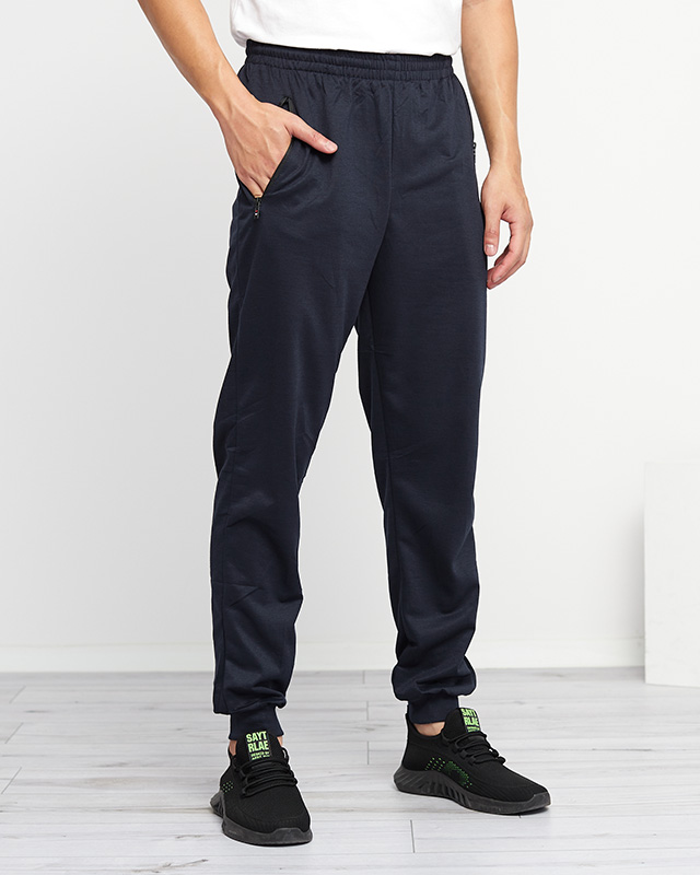 Marineblaue Herren-Jogginghose mit Taschen - Kleidung