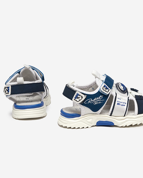 Білі та темно-сині босоніжки для хлопчиків з липучками Roser-Footwear