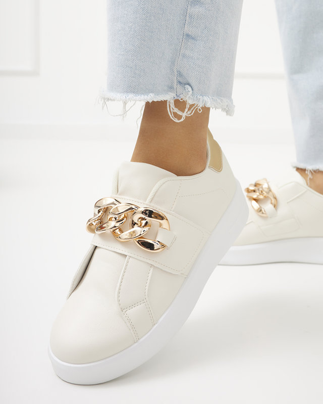 Cremefarbene Sportschuhe zum Hineinschlüpfen für Damen Derera - Schuhe