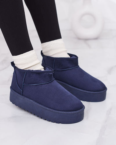 Royalfashion Marineblaue kurze Damenstiefel a'la Schneestiefel Teritsi