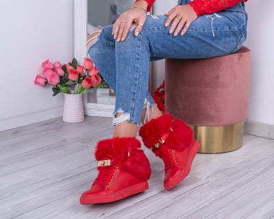 Rote Turnschuhe auf einem Innenkeil Aleena - Footwear