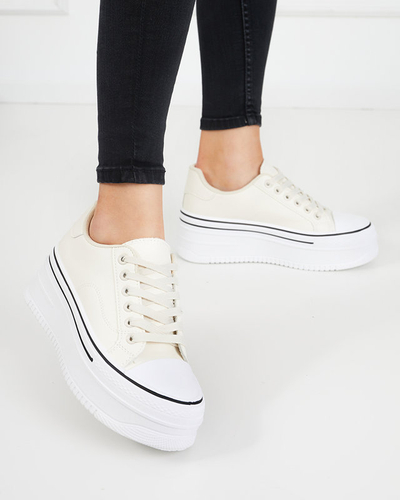 Cremefarbene Damen-Sportschuhe a'la Sneakers Aniel - Footwear