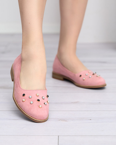 Damen-Ballerinas in Rosa mit Coinel-Perlen - Schuhe