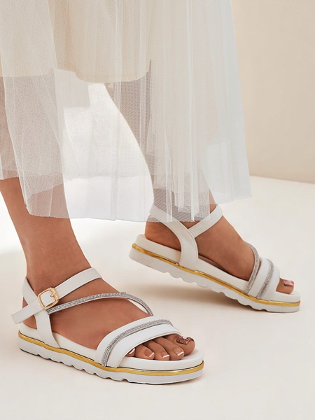 Royalfashion Damenkeilsandalen mit Strasssteinen Magnol