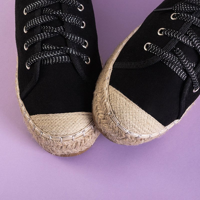 Чорні жіночі кеди на платформі Woilla